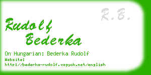 rudolf bederka business card